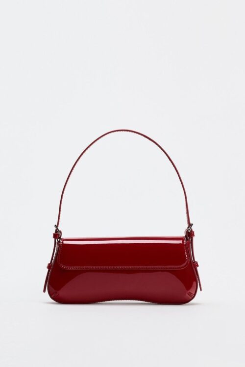 Glossy Patent Baguette Bag