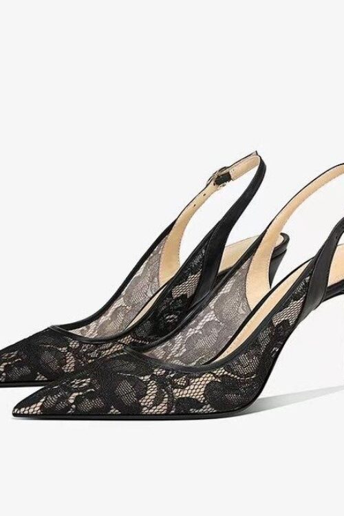 Lace Mesh Breathable Heels
